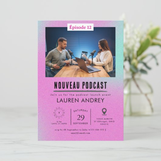 Podcast Launch Event Invitation 招待状 (スタンド正面)