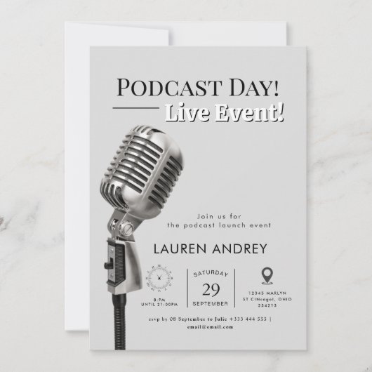 Podcast Launch Event Invitation 招待状 (正面)