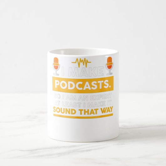 Podcaster Host Expert I Make Podcast コーヒーマグカップ (中央)