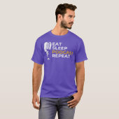Podcasting Podcast  Eat Sleep Podcast Repeat Tシャツ (正面フル)