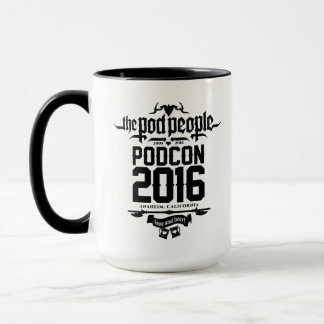 PODCONの2016年のロゴの黒い縦のマグおよびそのような物 マグカップ