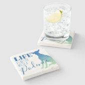 Podencoシルエット飲料で生活が向上 ストーンコースター (横)