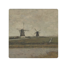 Poder with Mills near Overschie メタルプリント