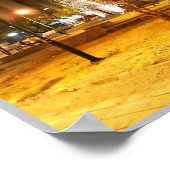 Podgorica – モンテネグロ – 夜の時計塔 ポスター (角)