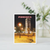 Podgorica – モンテネグロ – 夜の時計塔 ポストカード (スタンド正面)