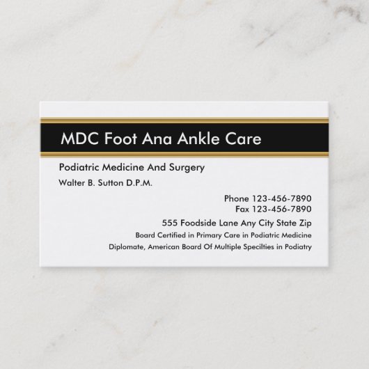 Podiatristの名刺 名刺 (正面)