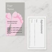PodiatristのChiropodistのアポイントメントの名刺 予約カード (正面/裏面)