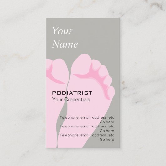 PodiatristのChiropodistのアポイントメントの名刺 予約カード (正面)