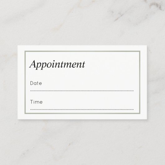 PodiatristのChiropodistのアポイントメントの名刺 予約カード (裏面)
