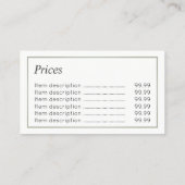 PodiatristのChiropodistの価格の名刺 名刺 (裏面)