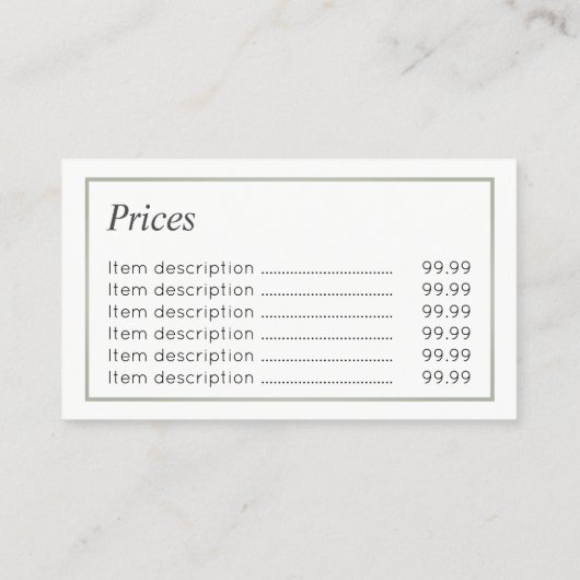 PodiatristのChiropodistの価格の名刺 名刺 (裏面)