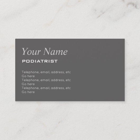 PodiatristまたはChiropodistの名刺 名刺 (裏面)