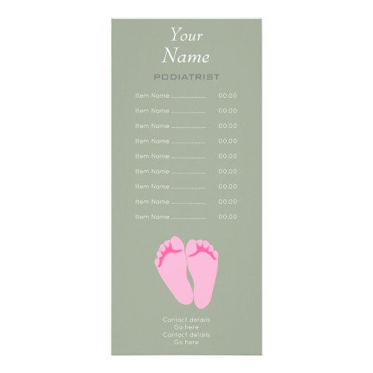 PodiatristまたはChiropodistの棚カード ラックカード (正面)