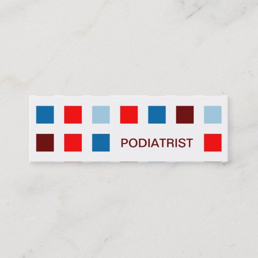 PODIATRIST (モダンな正方形) スキニー名刺 (正面)