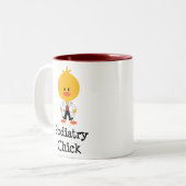 Podiatryのひよこのマグ ツートーンマグカップ (正面左)