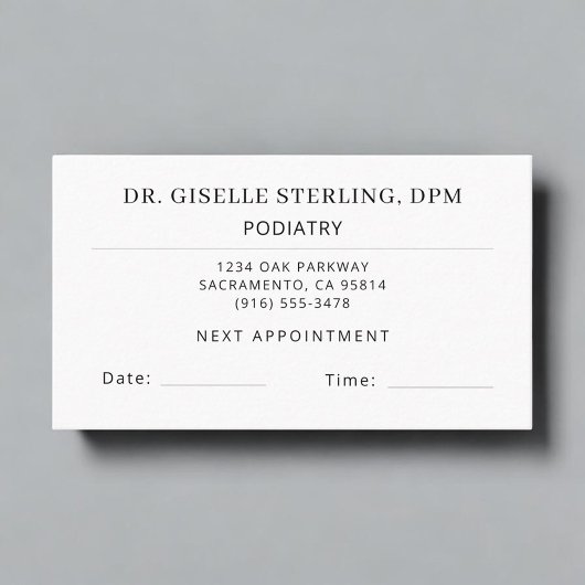 Podiatry Foot Doctor Appointment Card 名刺