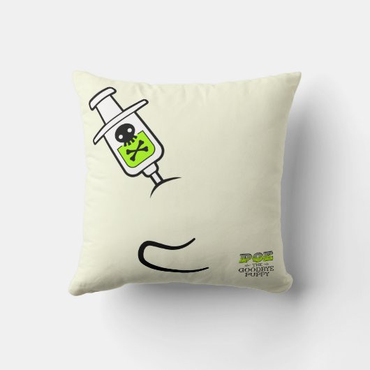 Poeさようなら子犬の枕 クッション (裏面)
