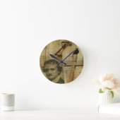 Poeのコラージュ ラウンド壁時計 (ホーム)