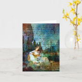 Poeのコラージュ、誕生日 カード (黄色い花)