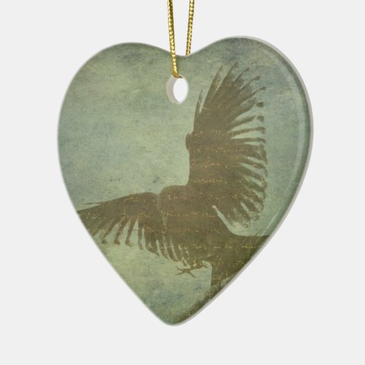 Poeの詩歌のワタリガラス セラミックオーナメント (左)