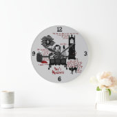 「Poe狂気」の(版2)時計 ラージ壁時計 (ホーム)