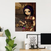 Poe – ゴシックスチームパンクビクトリアン – アートプリント ポスター (ホームオフィス)