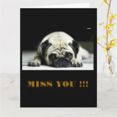 POE POE少しパグ カード (黄色い花)