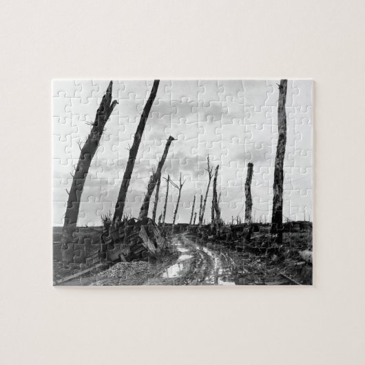 Poelcapelleベルギー12/19/1918の道の曲がり角 ジグソーパズル (横)