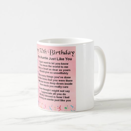 Poem伯母さんの第30誕生日 コーヒーマグカップ (正面右)