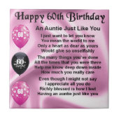 Poem -第60誕生日伯母さん タイル (正面)
