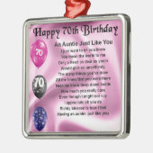 Poem -第70誕生日伯母さん メタルオーナメント (左)