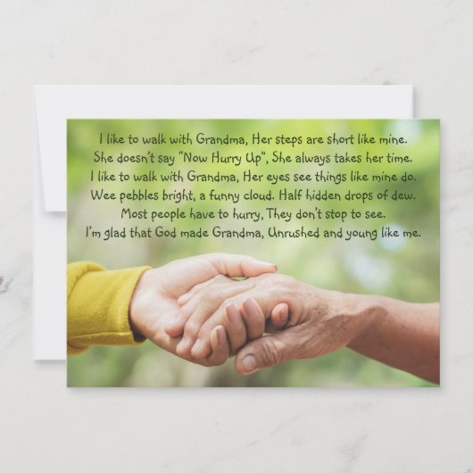 Poem Grandmother Grandma Grandchild Inspirational  (正面)