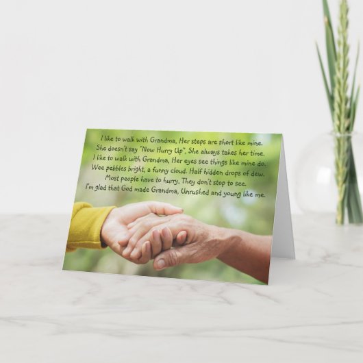 Poem Grandmother Grandma Grandchild Inspirational カード (正面)