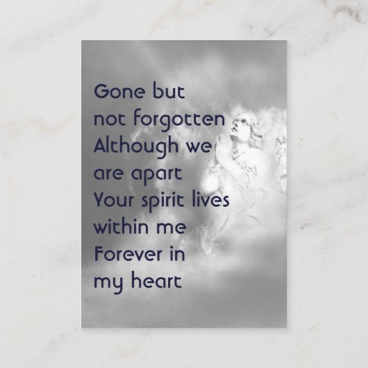  Poem Memorial Keepsake Angel Sky Clouds 名刺 (裏面)