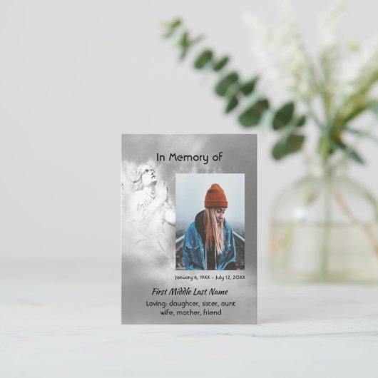  Poem Memorial Keepsake Angel Sky Clouds 名刺 (スタンド正面)