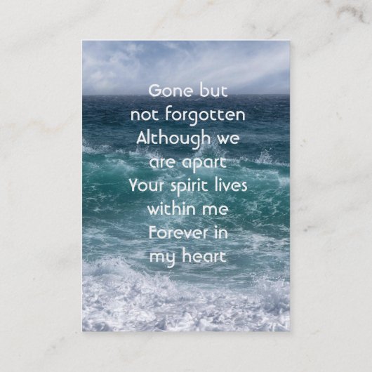  Poem Memorial Keepsake Ocean Sea Beach 名刺 (裏面)