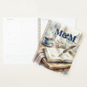 Poet Aesthetic, Monogram Watercolor Whimsical Gold プランナー手帳 (ディスプレー)