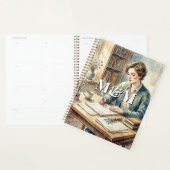 Poet Aesthetic, Monogram Watercolor Whimsical Gold プランナー手帳 (ディスプレー)