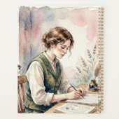 Poet Aesthetic, Monogram Watercolor Whimsical Gold プランナー手帳 (裏面)