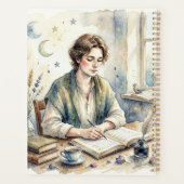 Poet Aesthetic, Monogram Watercolor Whimsical Gold プランナー手帳 (裏面)