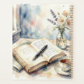 Poet Aesthetic, Monogram Watercolor Whimsical Gold プランナー手帳 (裏面)