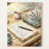 Poet Aesthetic, Monogram Watercolor Whimsical Gold プランナー手帳 (裏面)