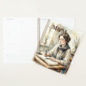 Poet Aesthetic, Monogram Watercolor Whimsical Gold プランナー手帳 (ディスプレー)