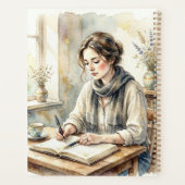 Poet Aesthetic, Monogram Watercolor Whimsical Gold プランナー手帳 (裏面)