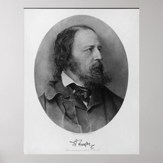 Poet Alfred Lord Tennyson Portrait ポスター (正面)