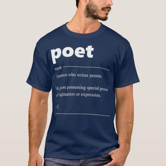 Poet Definition Funny Gift for Poet Drama Poetry Tシャツ (正面)