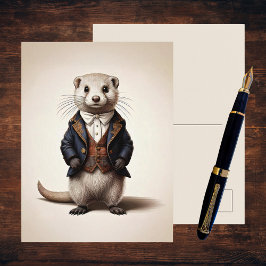 Poetcore Literary Weasel | ダークアカデミア ポストカード