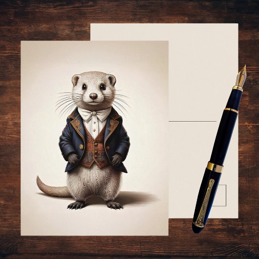 Poetcore Literary Weasel | ダークアカデミア ポストカード