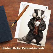 Poetcore Literary Weasel | Dark Academia ポストカード