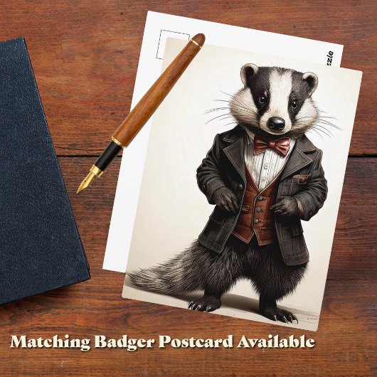 Poetcore Literary Weasel | Dark Academia ポストカード